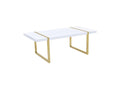 SMTE - Wood Dining Table with Metal LegsWhite
