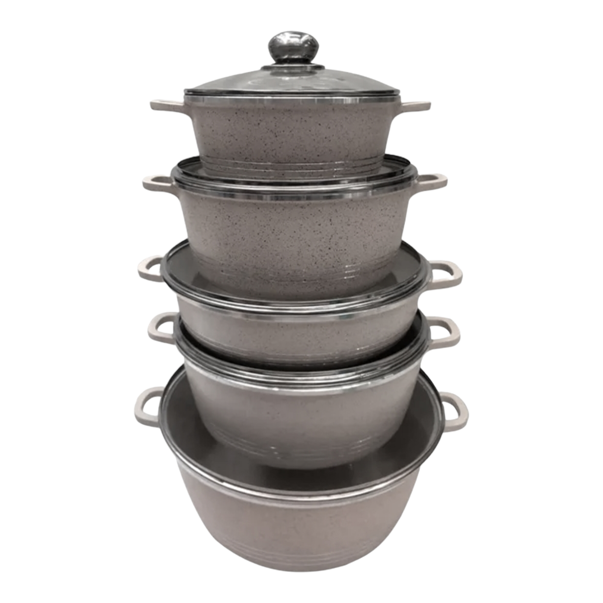 SMTE - IH-Premium Quality Non Stick 10 Pieces Set - White