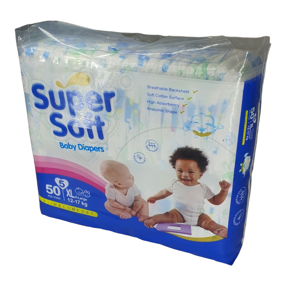 SMTE - Super Soft Quality Baby Nappies & Diapers - X Large (12-17 kg )- P50