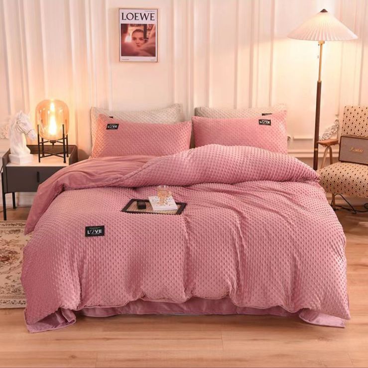 SMTE - Polka Comforter Set - Dusty Pink