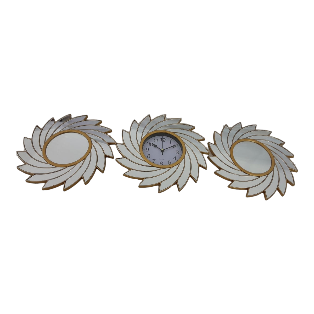 SMTE - Gold Battery Powered Analogue Wall Clock Set-C3P06