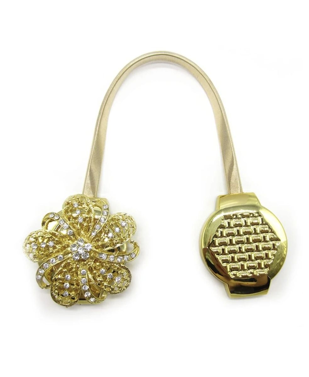 SMTE - High End Design Curtain Holder - Floral Set of Two - Gold