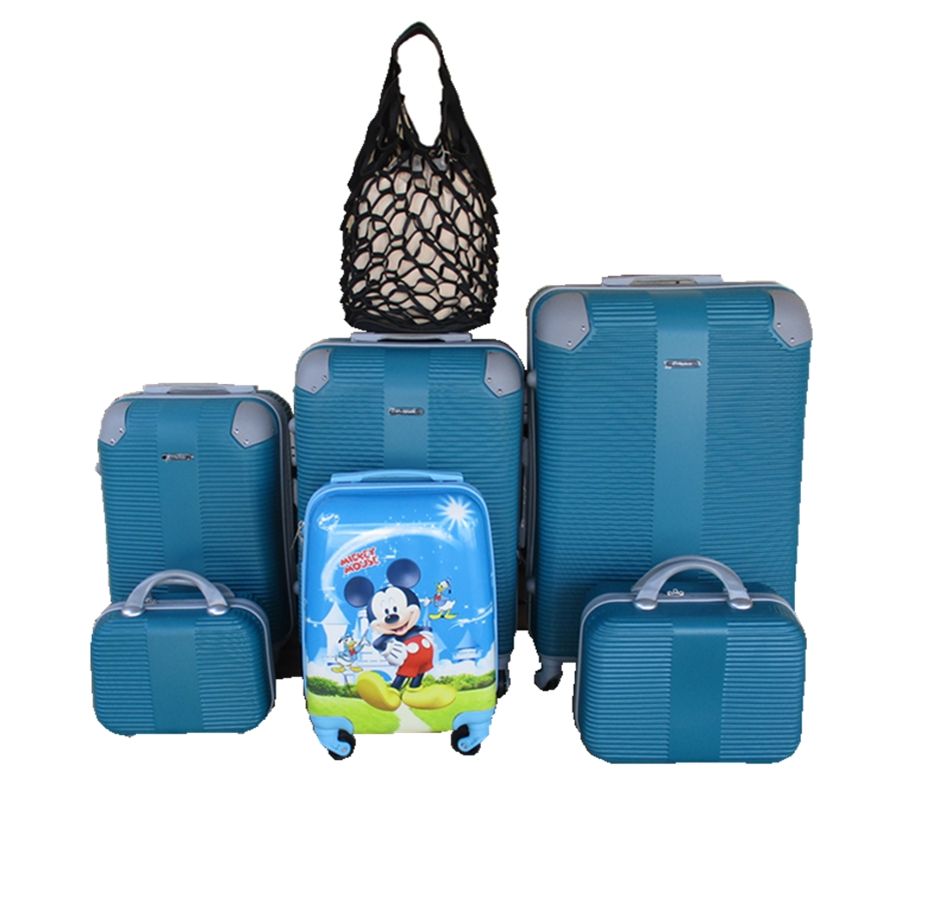 SMTE - 5Piece Family Travel Luggage SetABS Hard Shell with Spinner Wheels