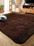SMTE - Dark Brown Fluffy Shaggy Rug