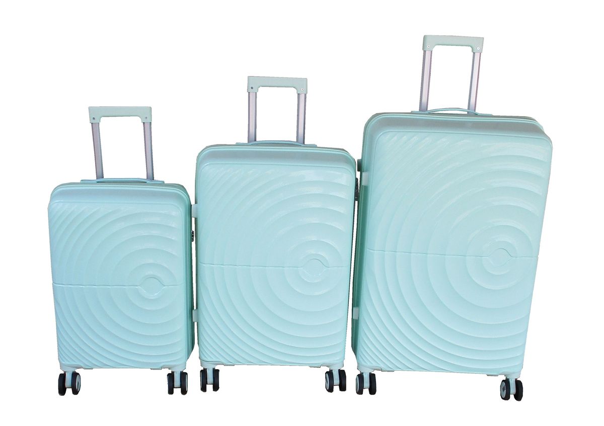 SMTE - Unbreakable 3Piece Polypropylene Luggage SetMint Green