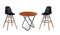 SMTE - Stylish Folding 80cm Round Table with 2 High Bar Chairs - Black