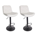 SMTE - 2 Piece Of Modern Design Soft Padded Swivel Kitchen Bar Stools With Gas Lift - White