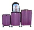 SMTE - Purple 3Piece ABS Spinner Luggage Set + Dinosaur Print Backpack