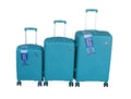 SMTE - Teal PP 3PCS HardShell Luggage Set Spinner Wheels &Telescopic Handle
