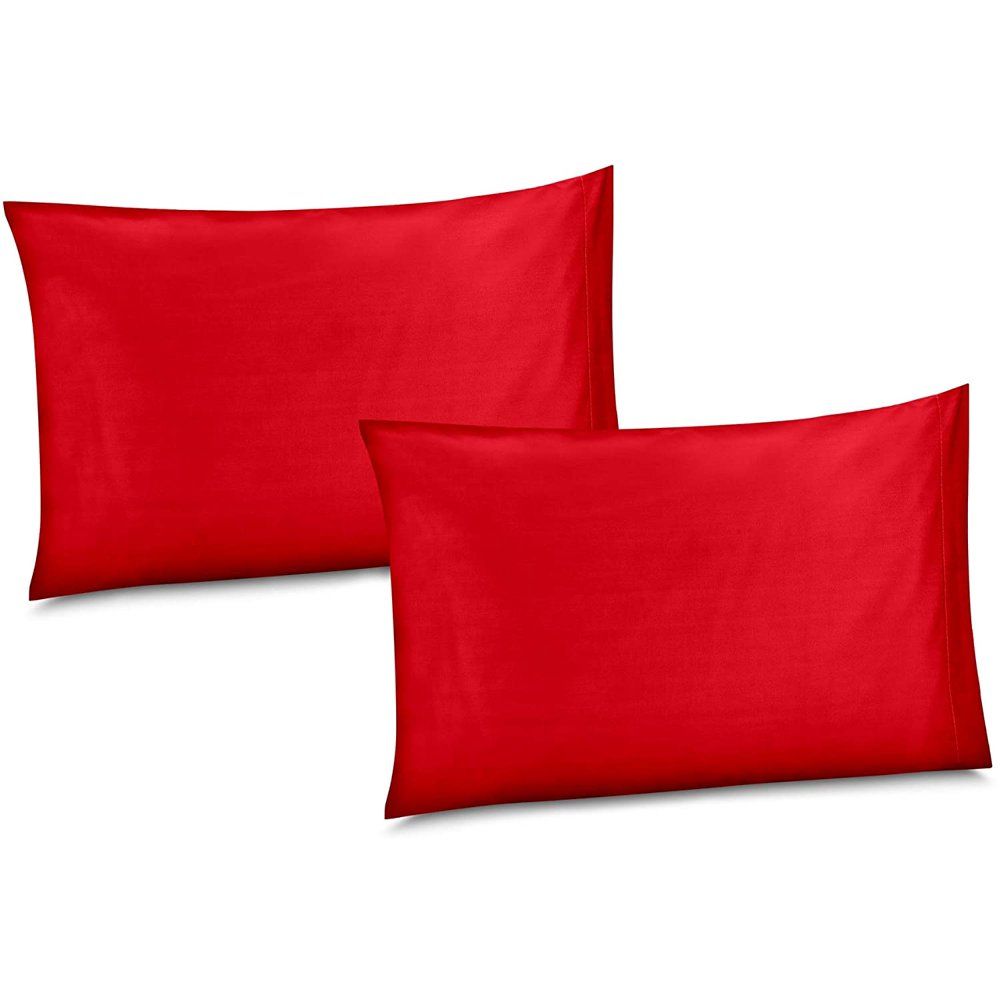 SMTE - Standard Pillow Cases Twin Pack Micro Fibre - Red