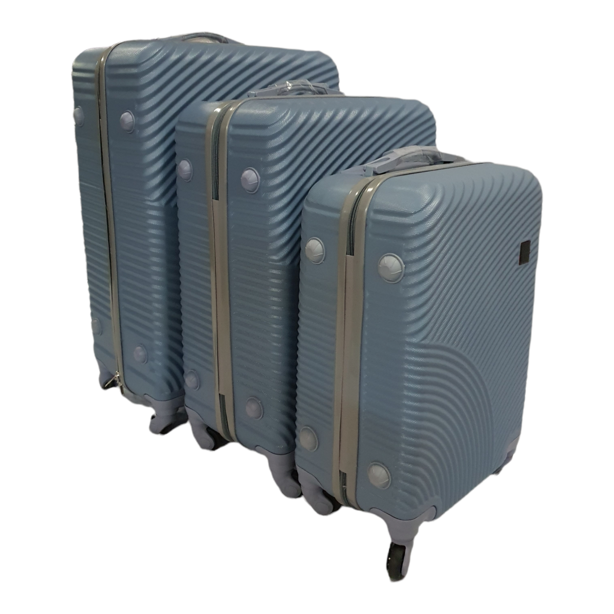 SMTE - Sastro Quality Hard Shell Suitcase Set 3 Piece Wave - Light Blue