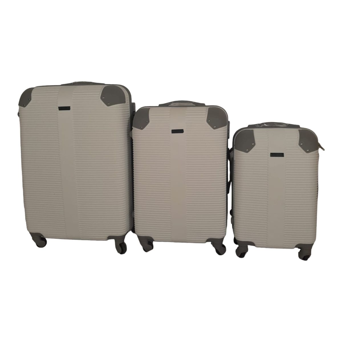 SMTE -  Quad Wheel Quality Travel Ware-3 Piece luggage Set - Protected - White