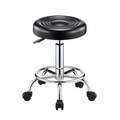 SMTE - Adjustable Round Rolling Stool - Black