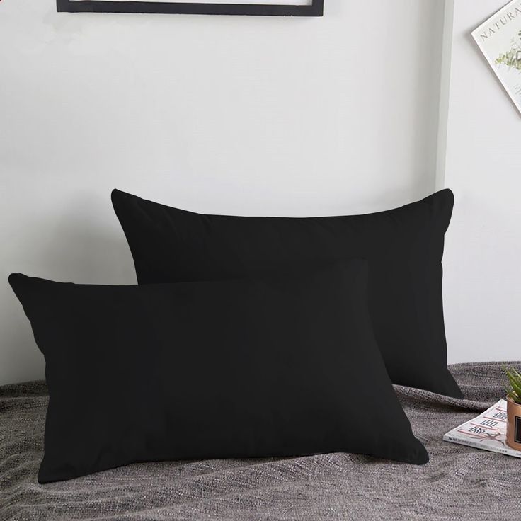 SMTE - Standard Pillow Cases Twin Pack Micro Fibre - Black