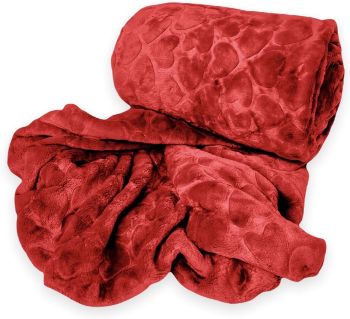 SMTE - Polyester Heart All Double Fleece Blanket - Red