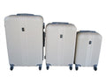 SMTE - Cream ABS Hardshell Luggage Set3Piece, Spinner Wheels, Secure Lock