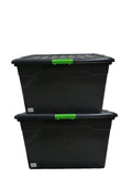 SMTE - 85L Black Plastic Storage ContainersSet of 2