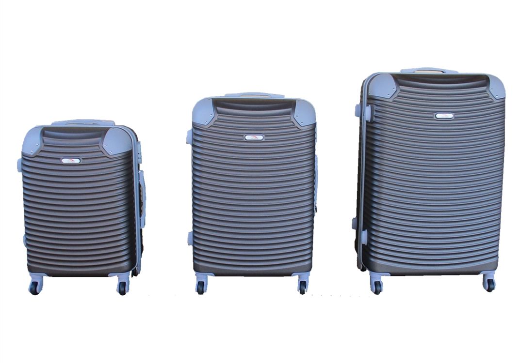 SMTE - 3 Piece Hard Outer Shell Lightweight Luggage Set - Brown