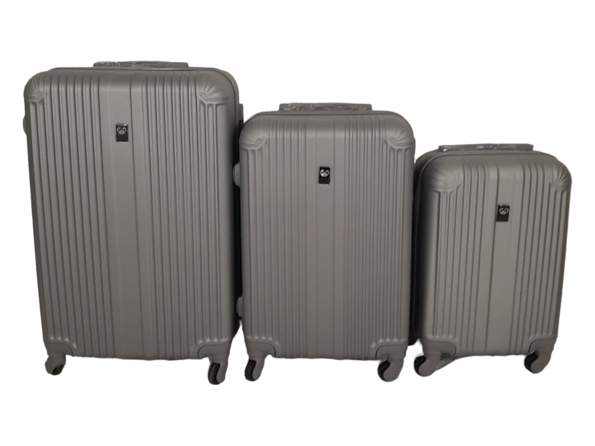 SMTE -  Quad Wheel Quality Travel Ware - 3 Piece Luggage Set-ALIN - Grey
