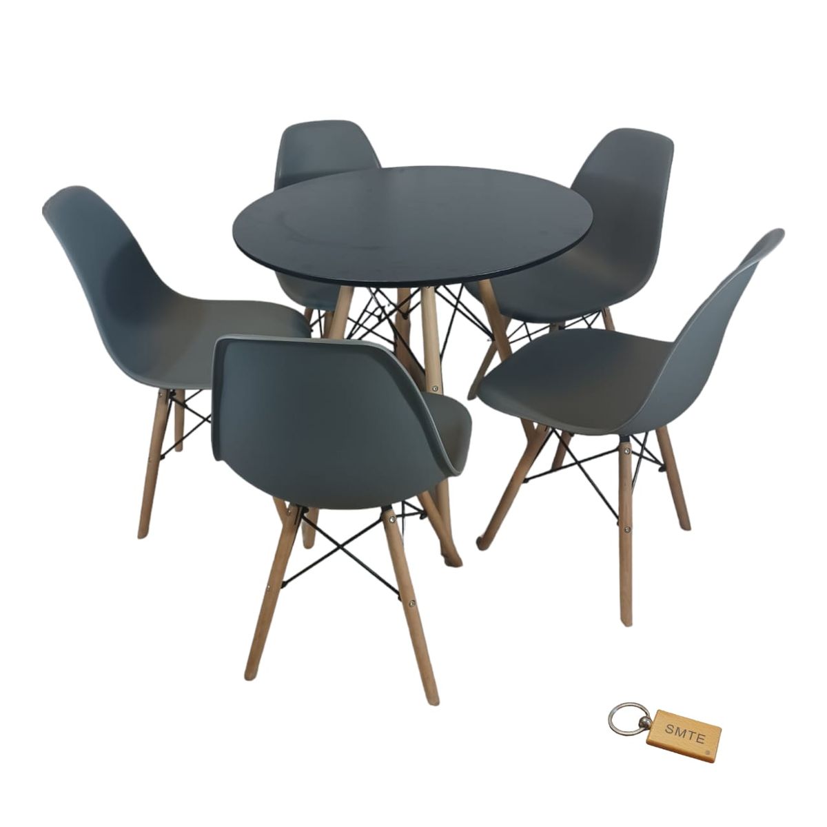 SMTE - Grey Chair with Black table with KeychainSet With 5