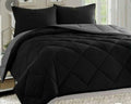 SMTE - 5 Piece Light weight Reversible Comforter Grey and Black - Queen
