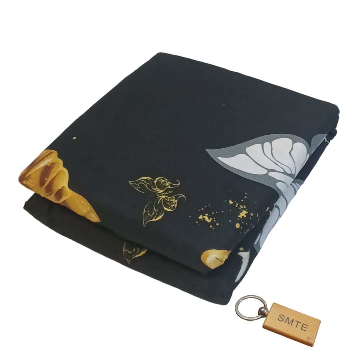 SMTE - Luxurious Microfiber Bed Sheets: 150x189cm+ KeyringBlack Butterfly