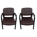 SMTE - Leather Office Chair set of 2Brown