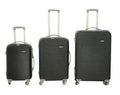 SMTE - 3Piece Luggage SetDurable ABS Material,Black Ribbed Design,Spinner Wheels