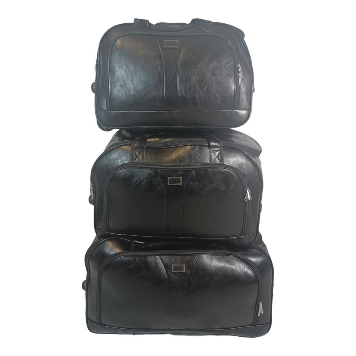 SMTE -  3 Piece Travel Duffel Bag PU Leather Overnight Weekender Bag