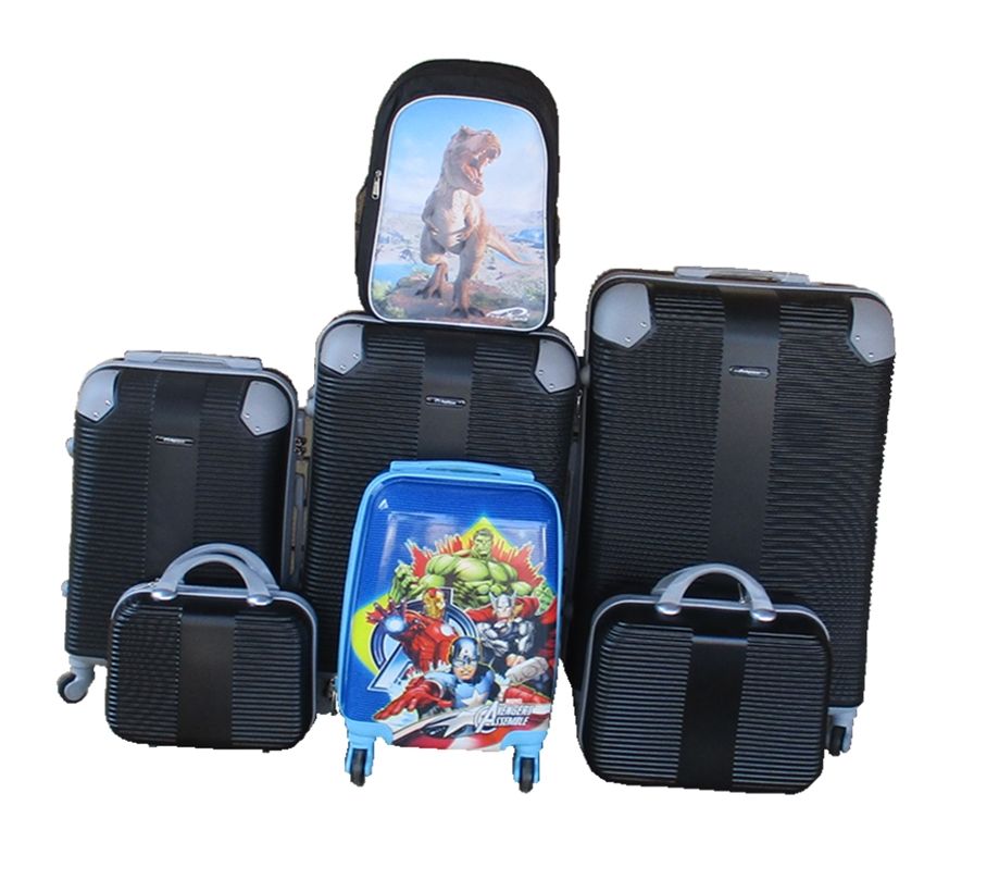 SMTE - 5Piece ABS Trolley Case Luggage Set with Kids Cartoon Avengers trolley