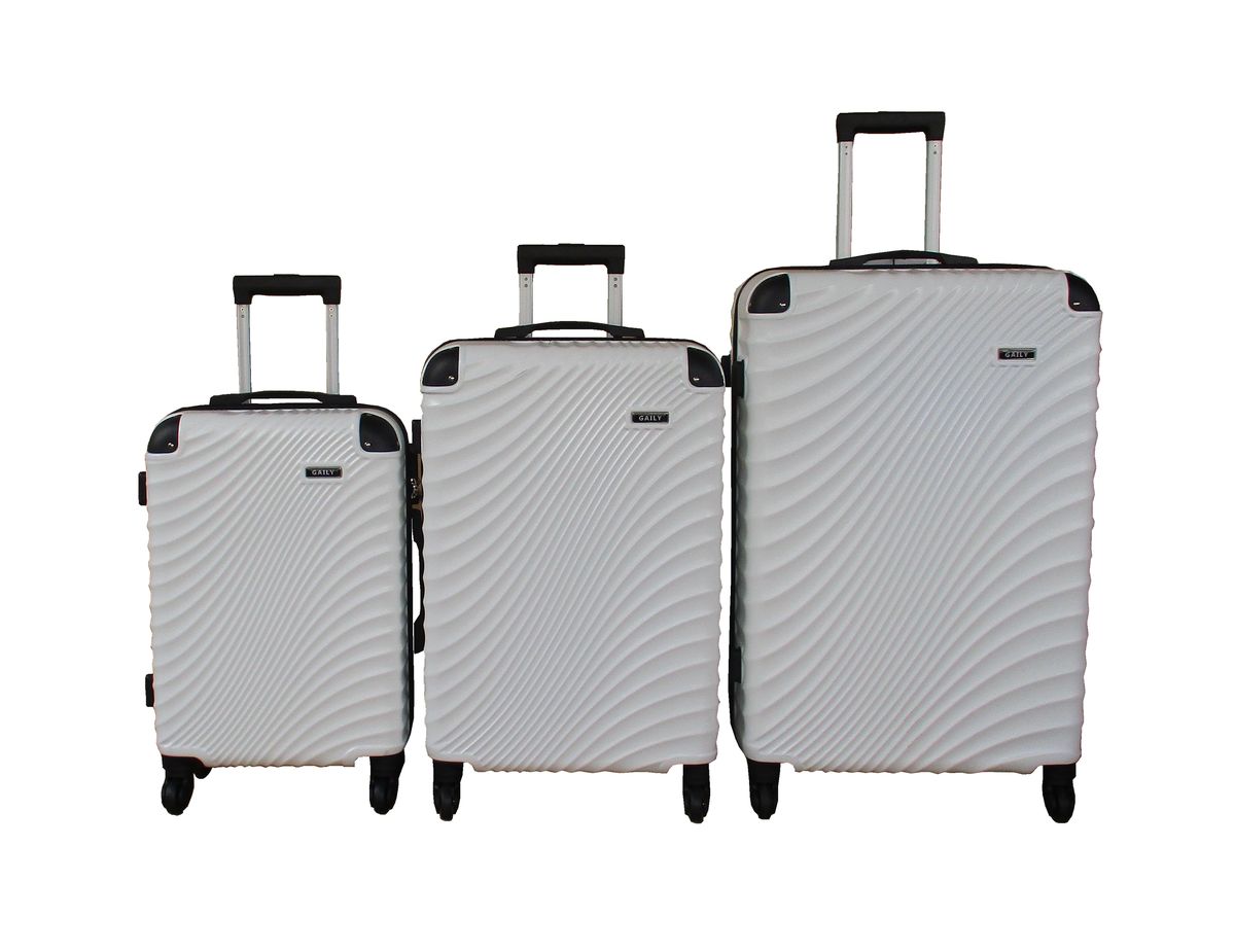 SMTE - 3 Piece Travel 30Inch Luggage Suitcase Bag SetStylishWhite