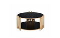 SMTE - Floating Coffee Table in Gold Finish with Black Glass