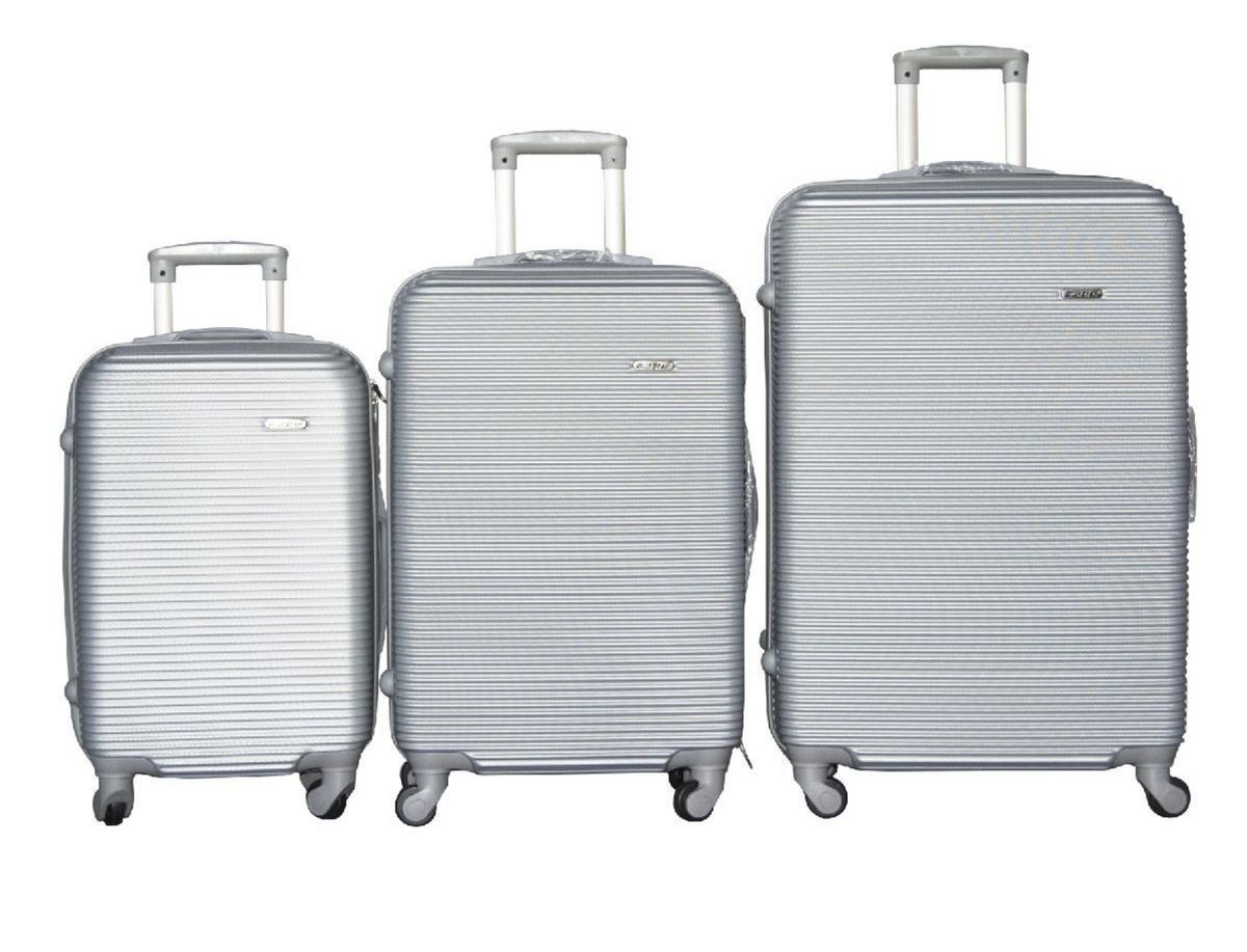 SMTE - IYH-Quality 3 Piece Hard Outer Shell Luggage Set - Silver