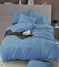 SMTE - 6 Piece Duvet Cover Set - Light Blue