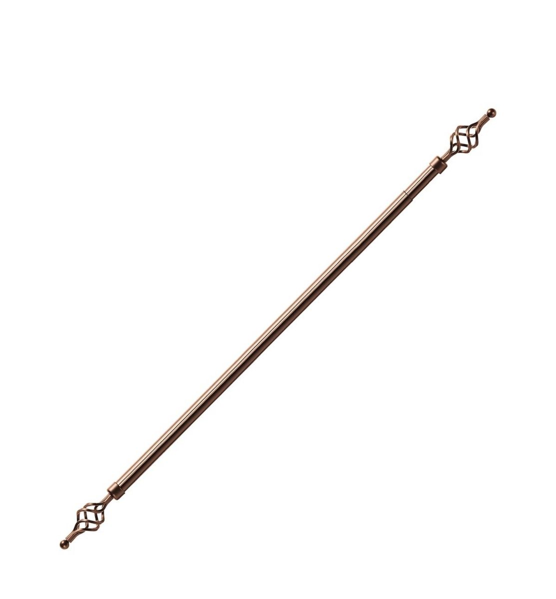 SMTE - Expandable Curtain Rod With Twisted Cage Finial - 3m - Brown