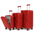 SMTE - Red Hardshell 3Piece Luggage Set