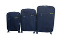 SMTE - Blue Star 3Piece Black Fabric Spinner Luggage SetSmall, Medium, Large