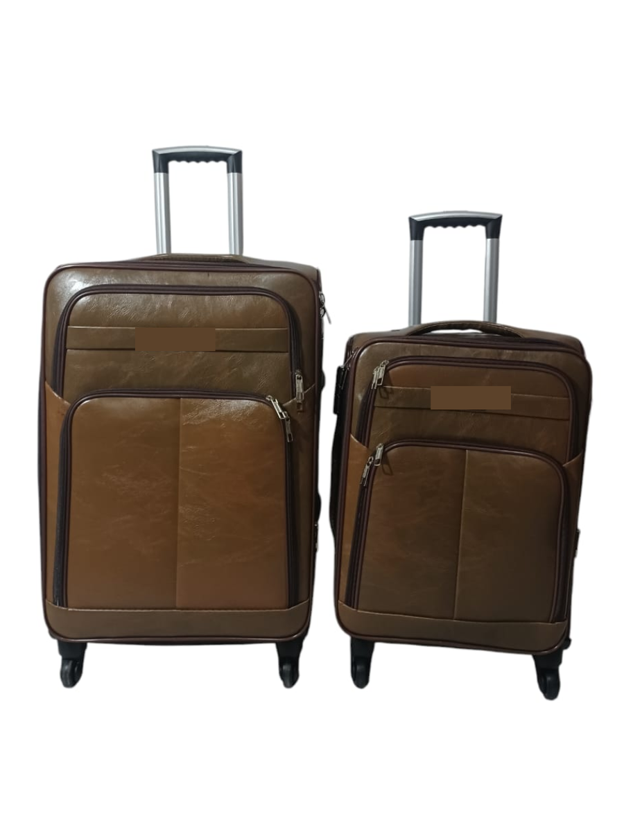 SMTE -  2Piece Leather Suitcase Set23" & 27" (Brown)