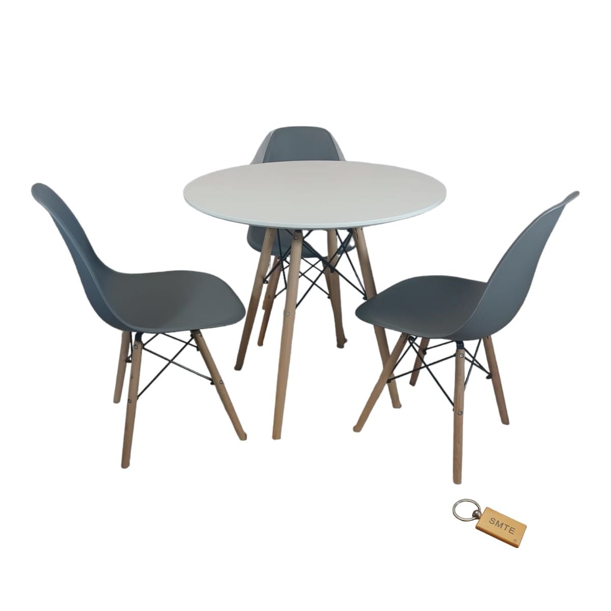 SMTE - Grey Chair with White table with KeychainSet With 3
