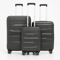 SMTE - Easy Travel Light Weight Unbreakable 3 Piece Suitcase(Luggage)SetBlack