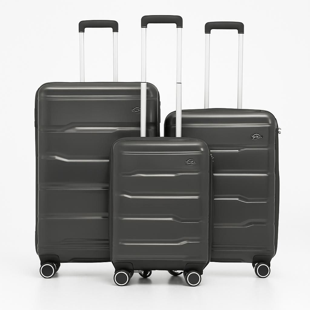 SMTE - Easy Travel Light Weight Unbreakable 3 Piece Suitcase(Luggage)SetBlack