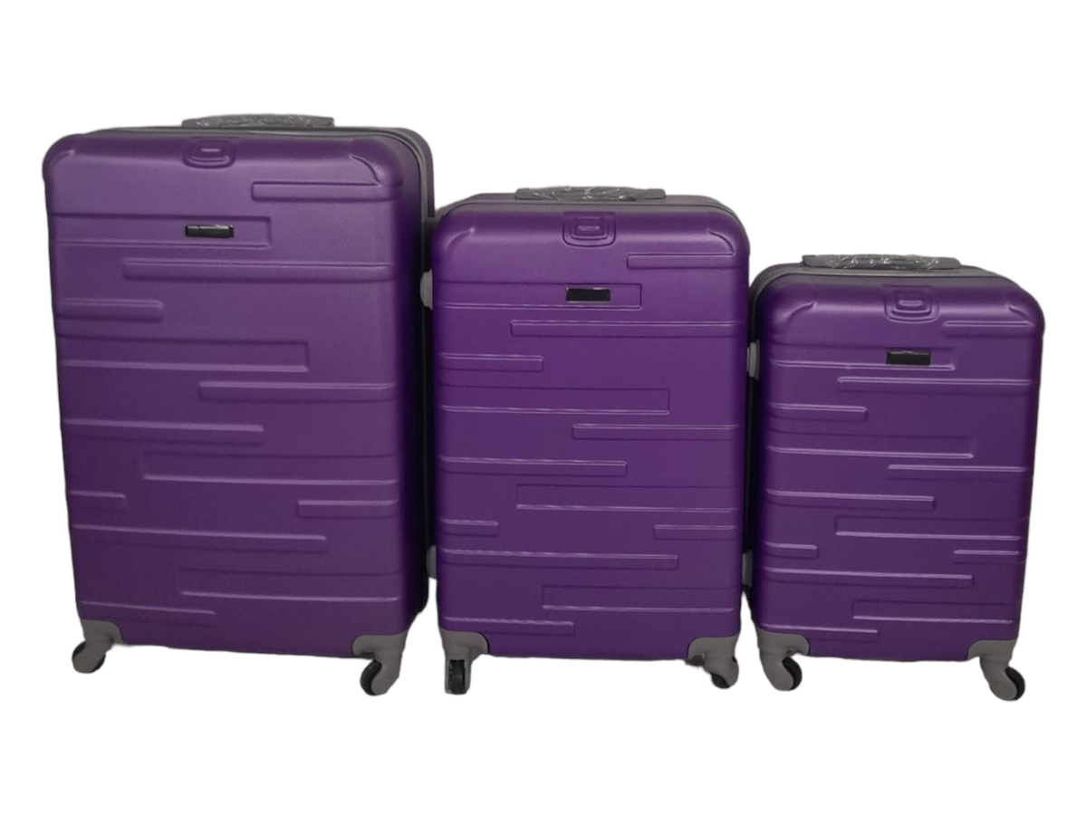 SMTE - 3 Piece Travel Luggage Suitcase Bag Set A03 - Purple