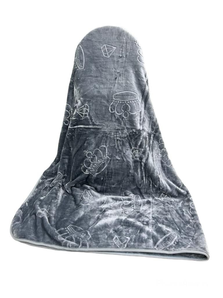 SMTE - Mink Diamond Super Soft Blanket - 1 Piece - Dark Grey