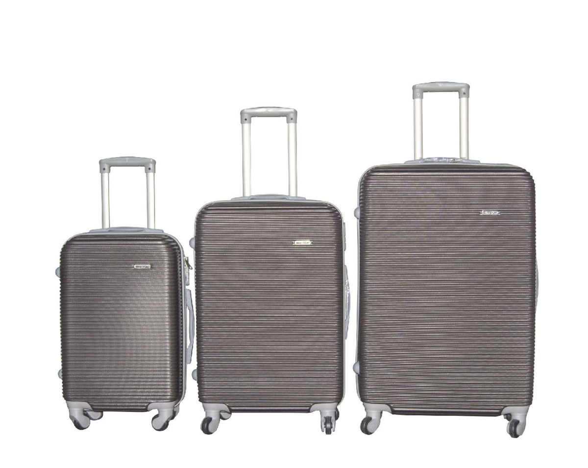 SMTE - Daska Hard Outer Shell Travel Luggage Set - 3 Piece - Brown