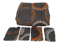 SMTE - Bedding- 5 Piece comforter set-Queen Size- Black /Orange