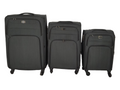 SMTE - Trolley 3 Piece Travel Luggage Spinner -Fabric - Grey