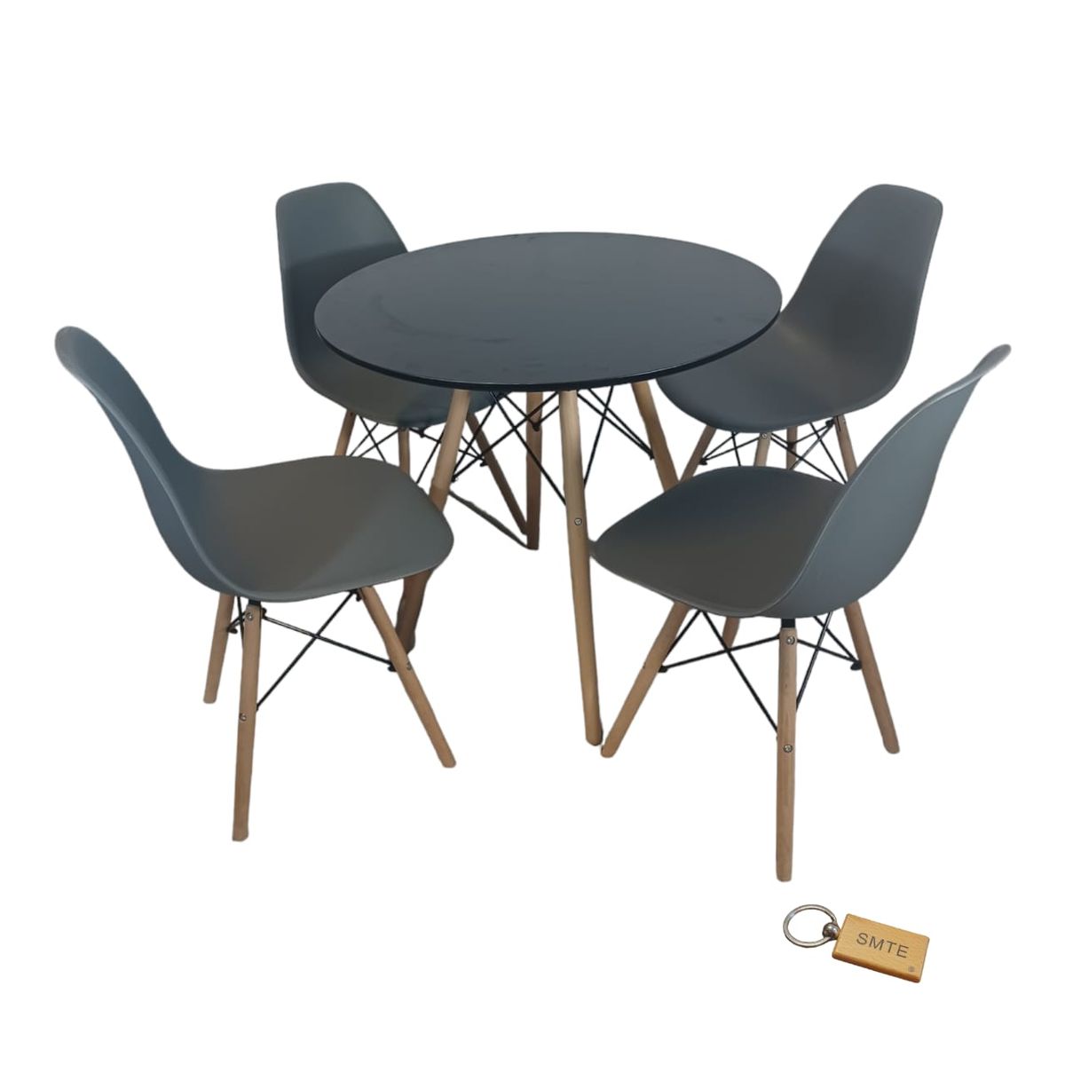 SMTE - Grey Chair with Black table with KeychainSet With 4