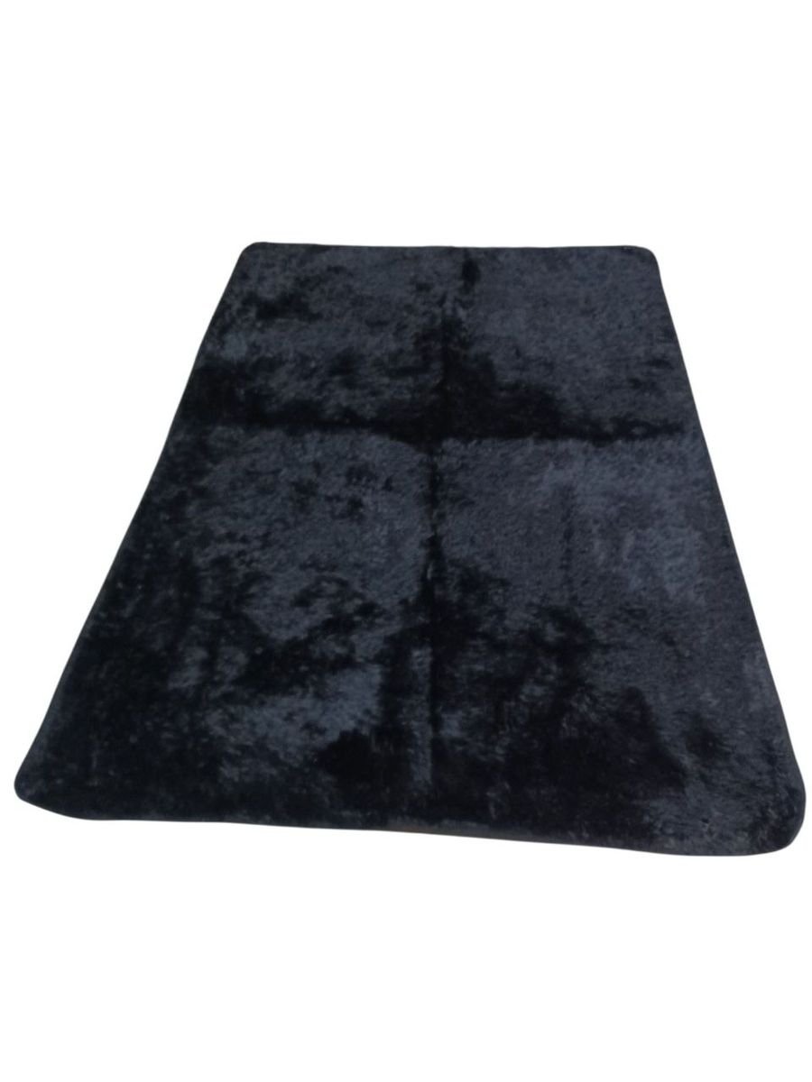 Fluffy Shaggy Foldable Carpet Rug - Soft Indoor Mat (Red, Pink, Black) - Black