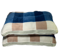 2 Piece Microfiber Super Soft Pillows Blue & Brown Checks Patt