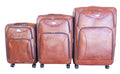 Luggage Set of 3 PU Leather Travel Suitcases 28'24'22' inch - Orange Red